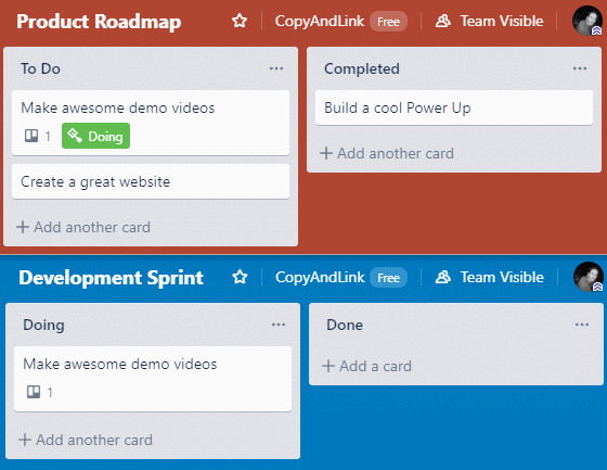 Sharing links to cards, boards, comments and actions, Trello